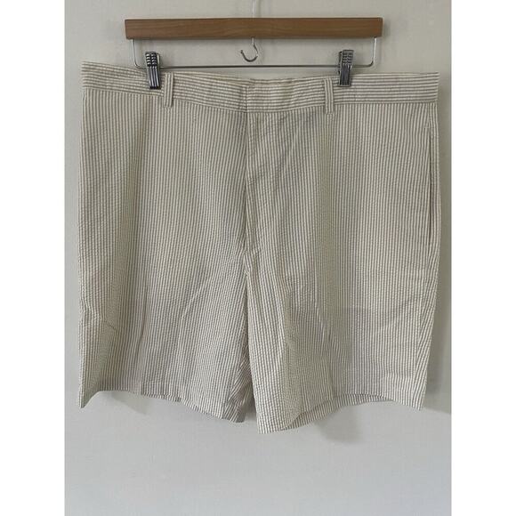 Greg Norman Mens Size 40 Beige Cotton Seersucker Golf Lightweight Coastal Shorts - Picture 1 of 11